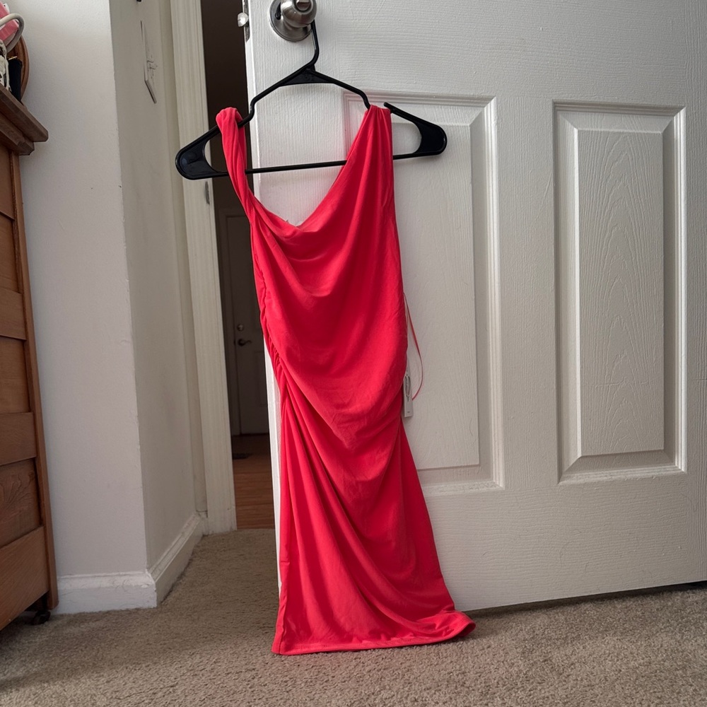 Elegant Coral Bodycon Dress